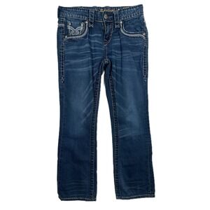 Rock Revival Womens Jeans Bootcut Embellished Rhinestone Denim Size 28